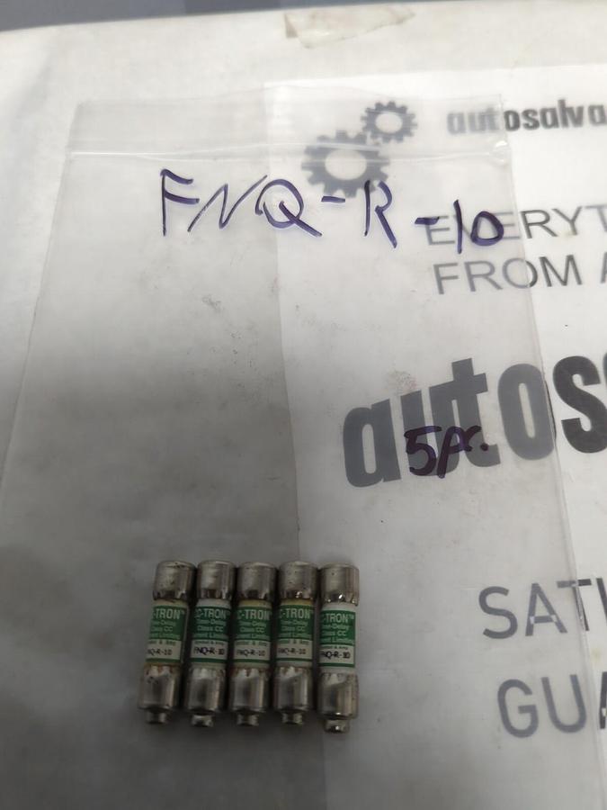 COOPER BUSSMANN,FNQ-R-10,CC-TRON 10 AMP FUSE LOT OF 5 NOS