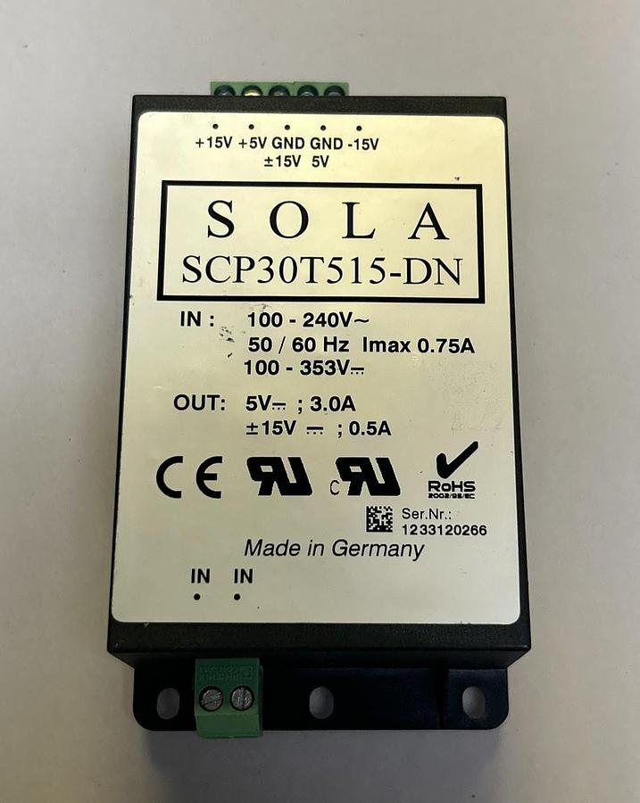Used EMERSON SOLA,SCP30T515-DN,POWER SUPPLY