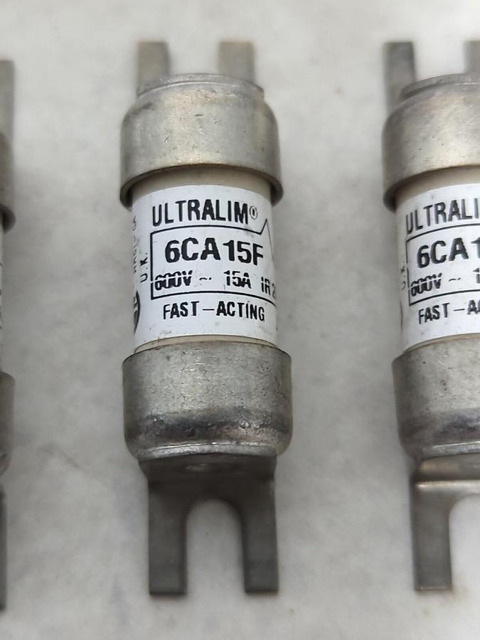 ULTRALIM,6CA15F,15 AMP 600V FUSE LOT OF 8 NOS