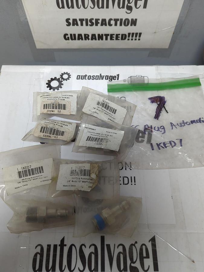 SS PLUG AUTOMOTIVE,1KED7,3/8 INCH BODY 1/2 INCH MNPT CONNECTION LOT OF 7 NOS