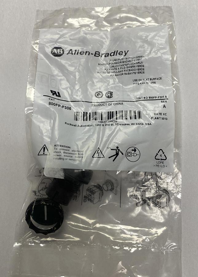 Used ALLEN BRADLEY,800FP-F306,SER A PUSH BUTTON NEW