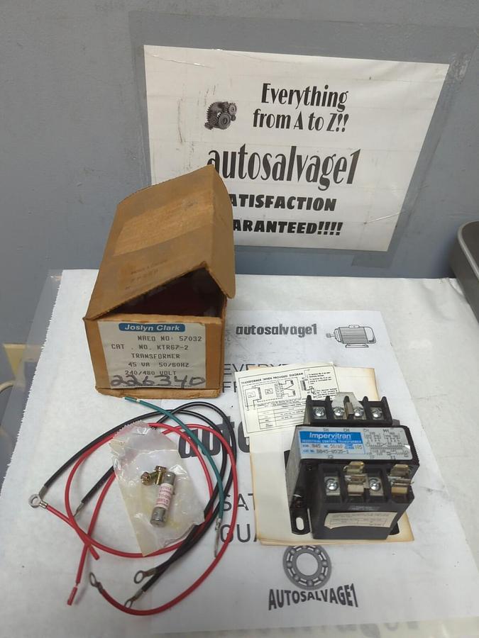 JOSLYN CLARK,KTR672,TRANSFORMER 45VA 240/480 VOLT .045 KVA NOS