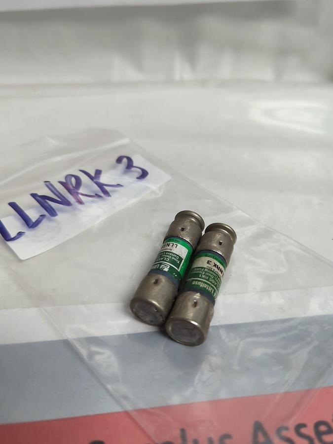 Used LITTELFUSE,LLNRK-3,TIME-DELAY FUSE 3 AMP FUSE LOT 2 OF PRE-OWNED