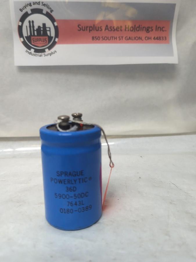Used SPRAGUE,36D,POWERLYTIC CAPACITOR 5900-50DC PRE-OWNED