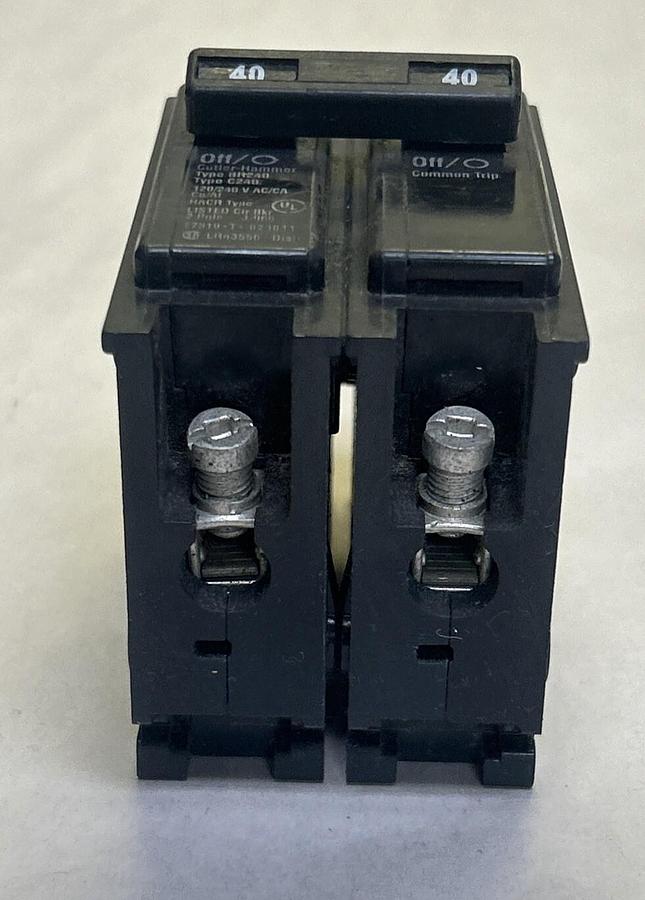 Used CUTLER-HAMMER,BR240,CIRCUIT BREAKER 40A 120/240V 2P