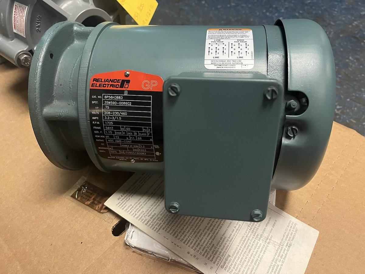RELIANCE,6P56H3883,MOTOR 3/4HP 1725RPM 3PH 56YZ