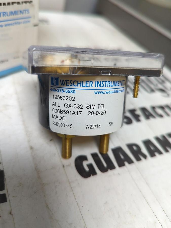 WESCHLER,19563202  ALL GX-332 SIM TO: 606B591A17 20-0-20MADC,PANEL METER NOS