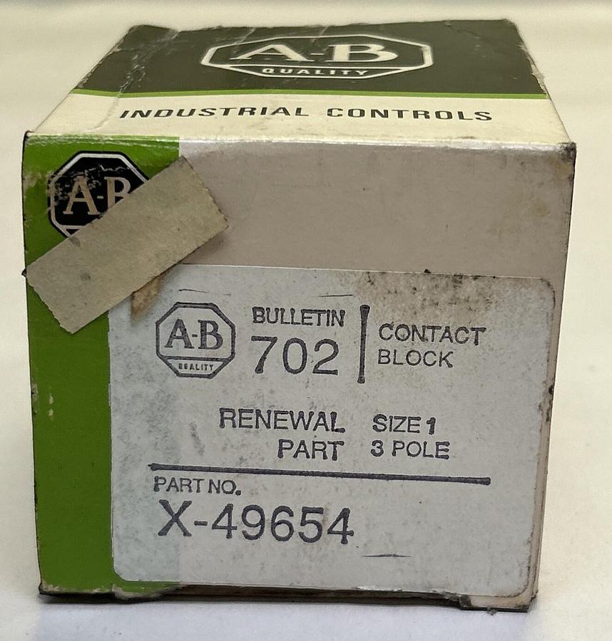 ALLEN BRADLEY,X-49654,CONTACT BLOCK SIZE 1 3P NOS