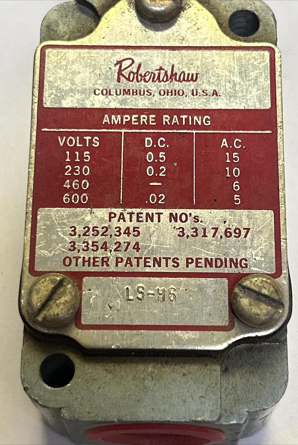 Used ROBERTSHAW,LS-H6,LIMIT SWITCH