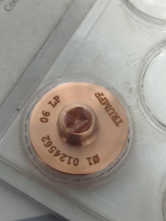 TRUMPF,0124562,CHROME PLATED LASER MACHINE NOZZLE 1.0MM/M8/ECE NOS