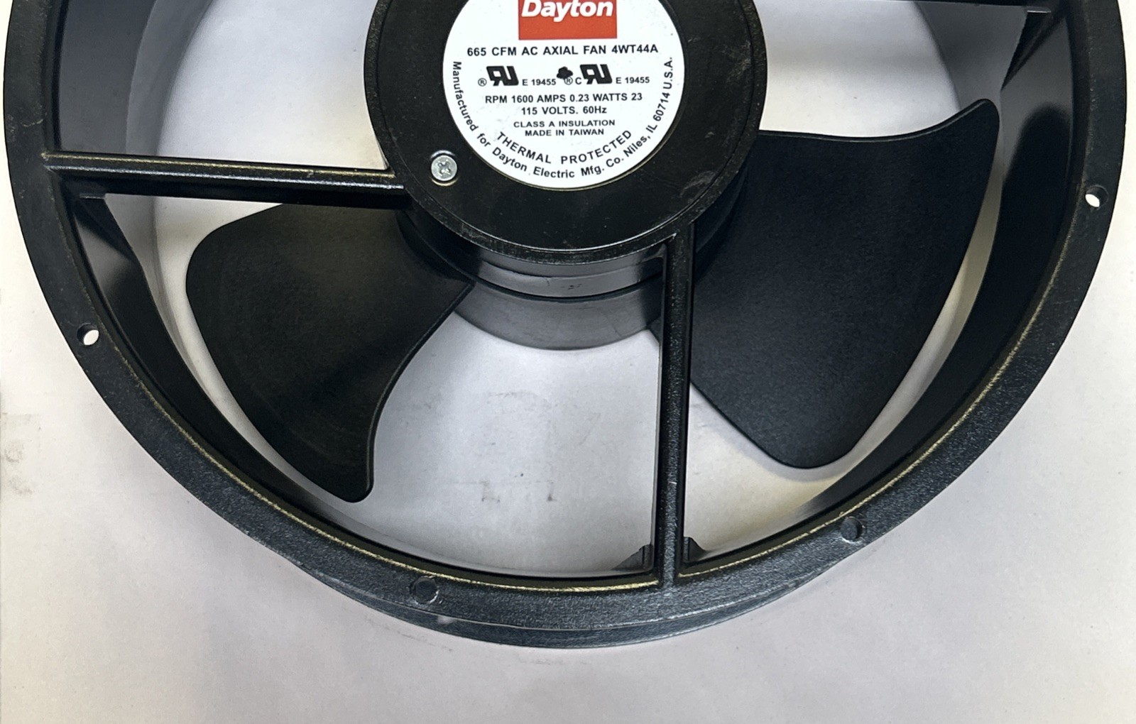 Used DAYTON,4WT44A,665 CFM AC AXIAL FAN