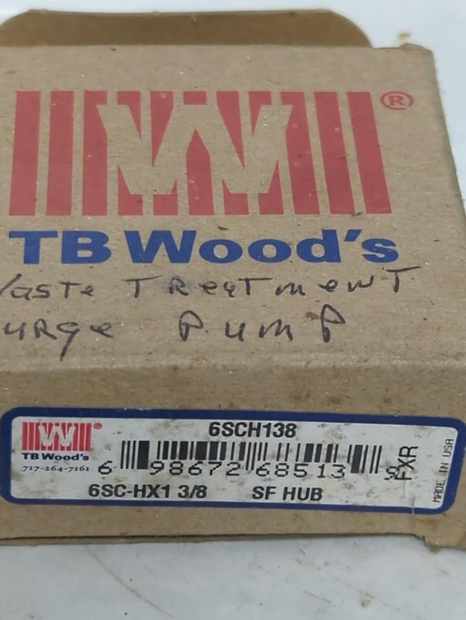 TB WOOD'S,6SCH138,SURE-FLEX HUB 1-3/8 INCH NOS