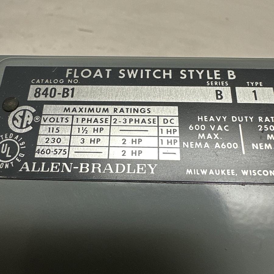 Allen-Bradley,840-B1,Float Switch Series B Type 1