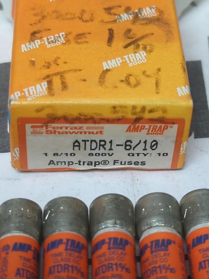 FERRAZ SHAWMUT,ATDR1-6/10,AMP TRAP 1-6/10 AMP FUSES BOX OF 10 NEW