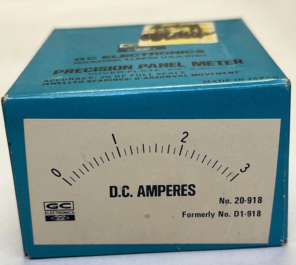 GC ELECTRONICS,20918,PRECISION PANEL METER 0-3 DC AMPERES NOS