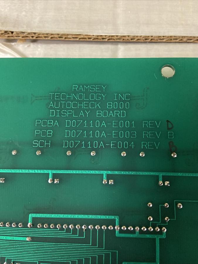 Used Ramsey Technolgy,8000 PCBA D07110A-E001,DISPLAY BOARD Rev D