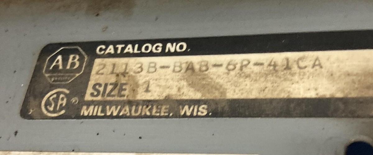 Used Allen-Bradley,2100 2113B,Size 1 NON Fused MCC 12 INCH Starter Bucket