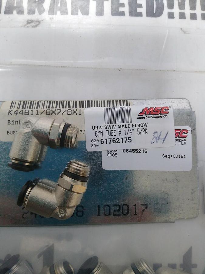 UNBRANDED,61762175,TUBE SWIVEL MALE ELBOW 8MMX1/4 IN LOT OF 24 NOS