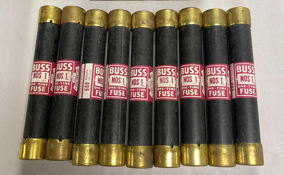COOPER BUSSMANN,NOS-1,One-Time Fuse Lot Of 9 NOS
