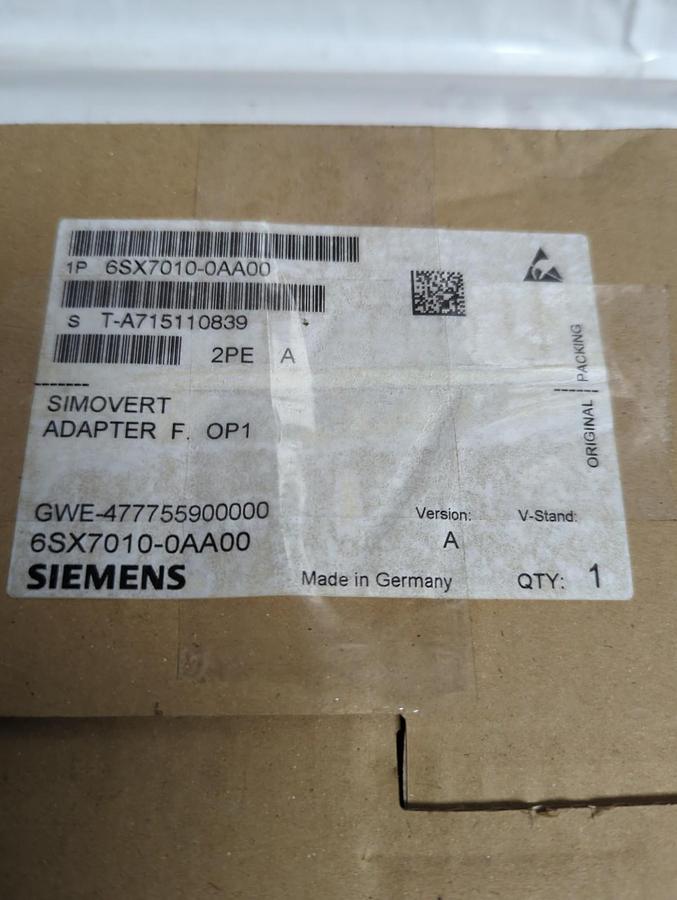 SIEMENS,6SX7010-0AA00,SIMOVERT ADAPTER F OP1 NOS