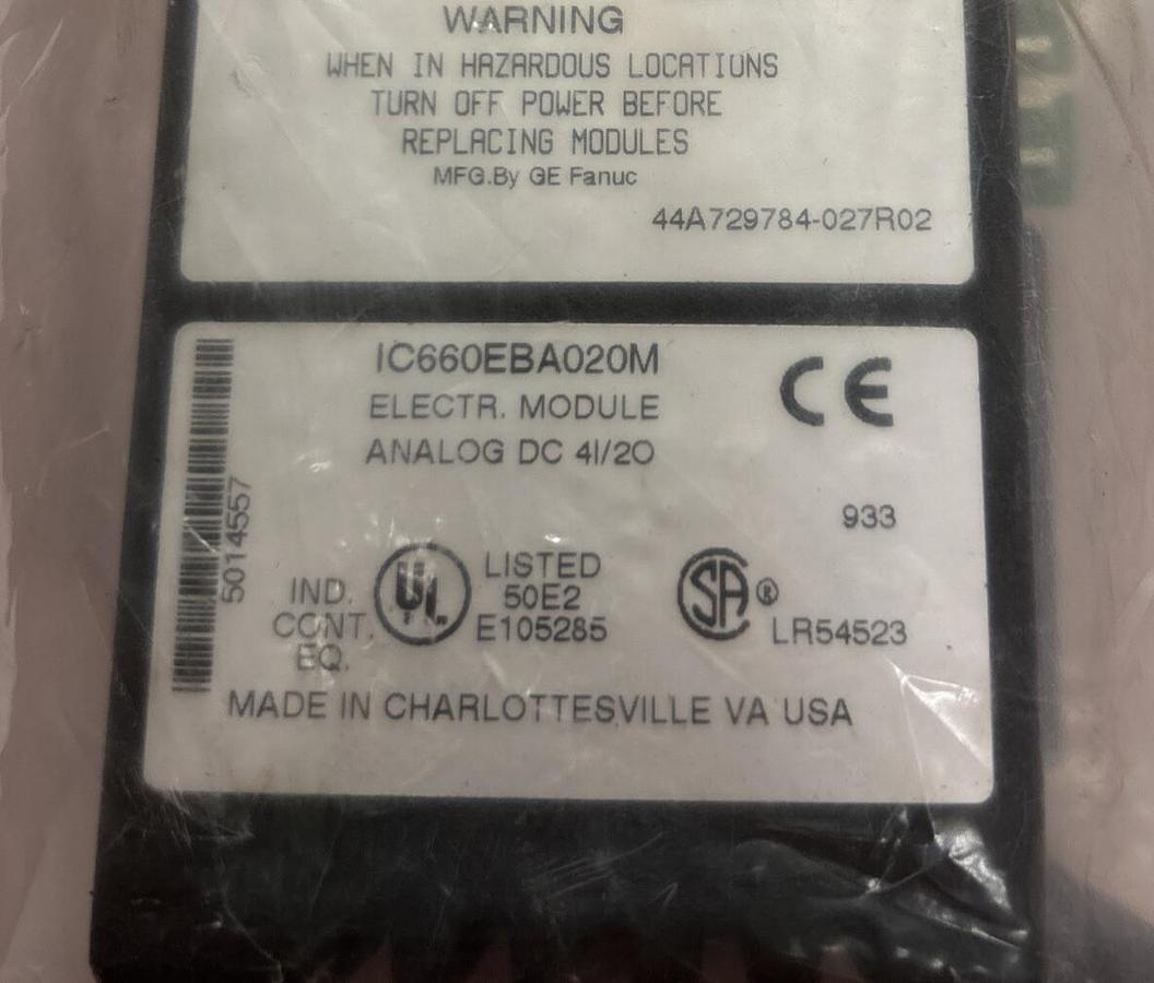 Used GE FANUC,IC660EBA020M,GENIUS BLOCK ANALOG MODULE REFURBISHED