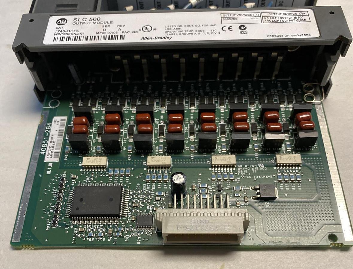 Used Allen-Bradley,1746-OB16,SER D Rev A SLC500 Output Module LOT OF 2