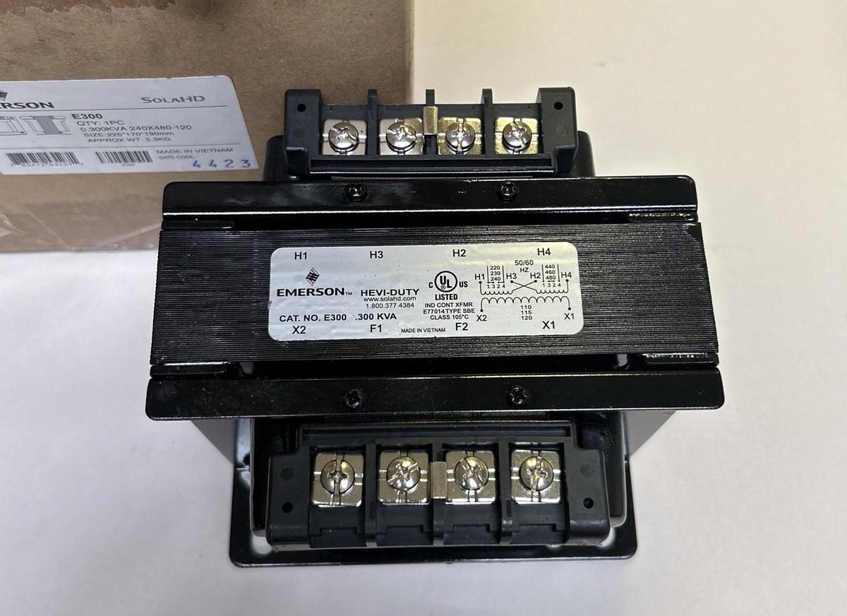 EMERSON,E300,CONTROL TRANSFORMER .300KVA 240X480-120V NOS