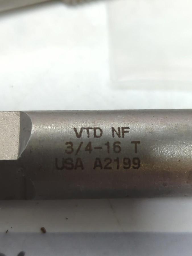 Used VERMONT TAP AND DIE,3/4-16T,HND TAPS LOT OF 3 PRE-OWNED