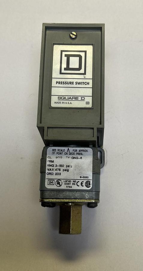Used SQUARE D,9012GNG-5,INDUSTRIAL PRESSURE SWITCH