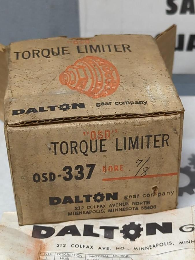 DALTON,OSD-337,TORQUE LIMITER 7/8 INCH BORE NOS