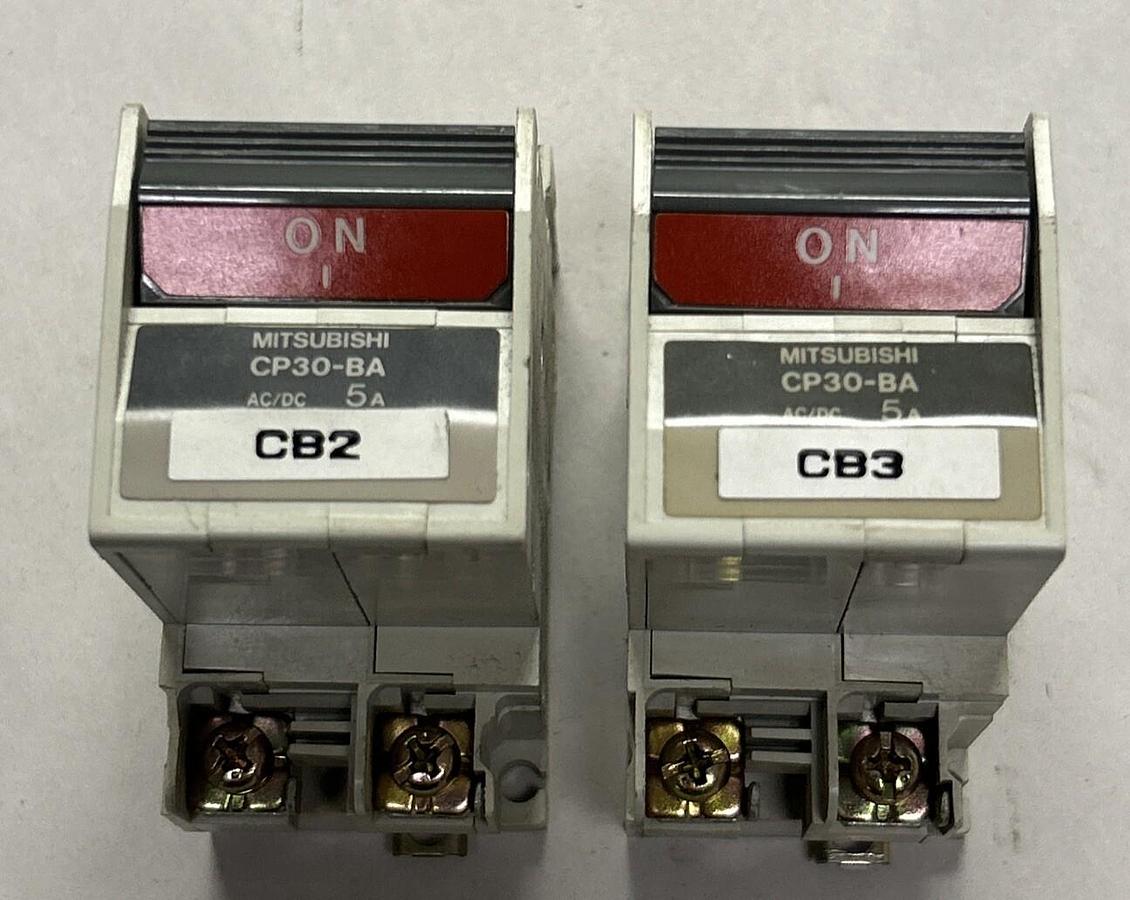 Used MITSUBISHI,CP30-BA,CIRCUIT PROTECTOR 5A LOT OF 2