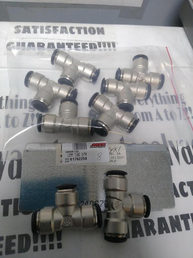 UNBRANDED,61762258,TUBE UNION TEE 12MM PUSH-TO-CONNECT LOT OF 8 NOS