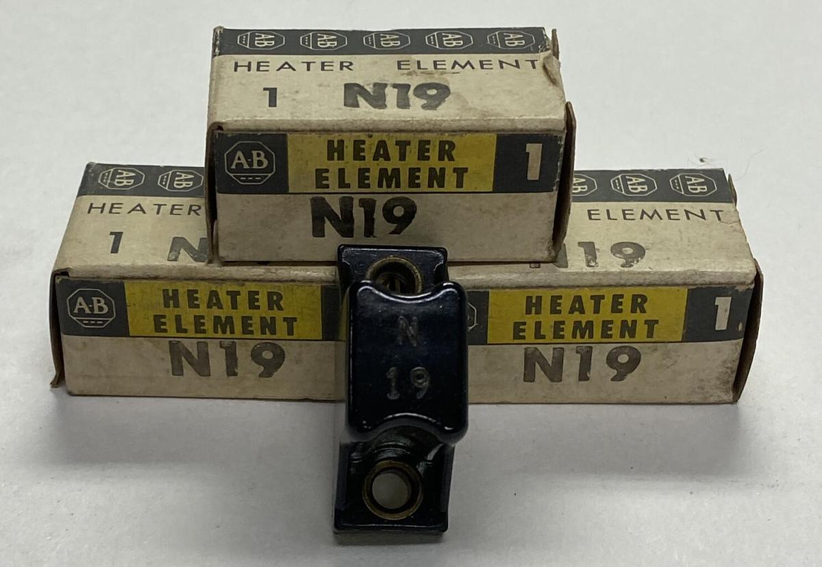 ALLEN BRADLEY,N19,OVERLOAD RELAY HEATER ELEMENT LOT OF 3 NOS