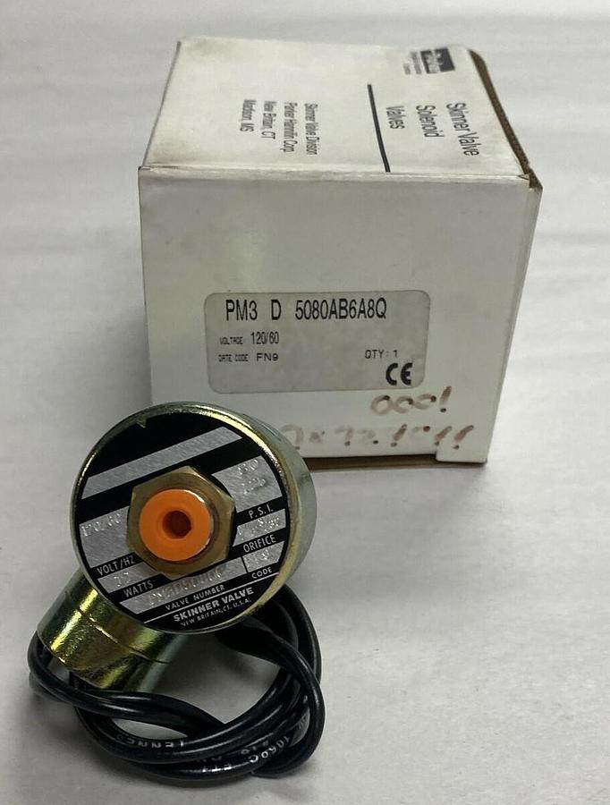 PARKER,PM3-D-5080AB6A8Q,SOLENOID VALVE 120VAC 60HZ 11WATT 80-125PSI NOS