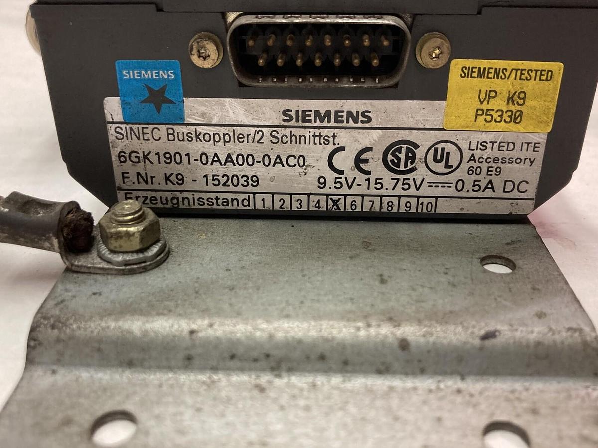 Used Siemens,6GK1901-0AA00-0AC0,Ethernet Transceiver 9.5v-15.75v