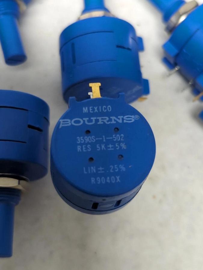 BOURNS,3590S-1-502,WIREWOUND POTENTIOMETER 5K OHM 10-TURN 5% LOT OF 25 NOS