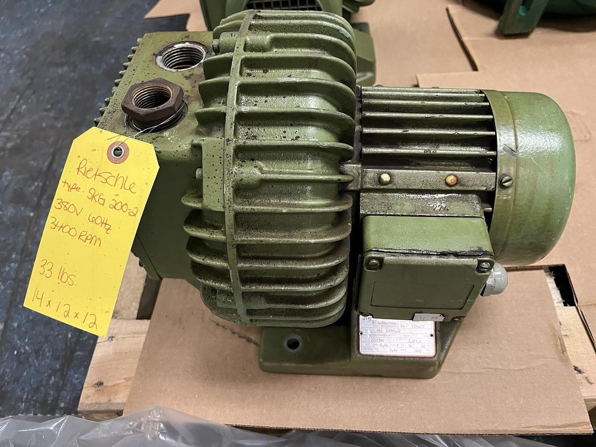 Used RIETSCHLE,SKG-200-2.02,REGENERATIVE BLOWER 3PH .44kW 3400RPM