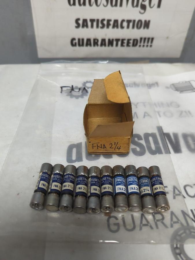 COOPER BUSSMANN,FNA-2-1/4,FUSETRON 2-1/4 AMP FUSES BOX OF 10 FUSES NOS