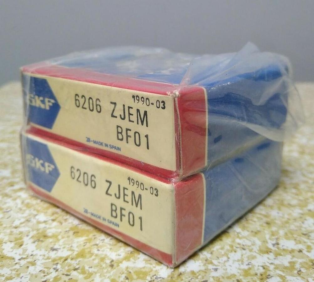 Used SKF,6206 ZJEM/BF01,Deep Groove Ball Bearing Lot of 2  NOS