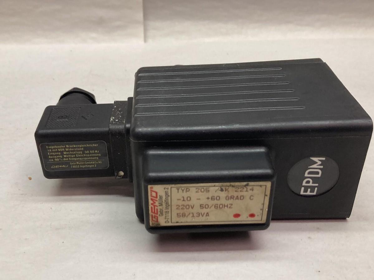 Used Gemu,205 10D 1 1 4112050/60,Electrically Operated Solenoid Valve 220V 50/60Hz