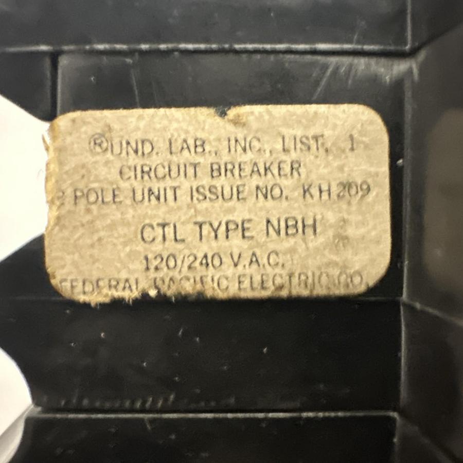 Used Fereral Pacific Electric,NB220,20 Amp 2 Pole Bolt On Circuit Breaker LOT of 3