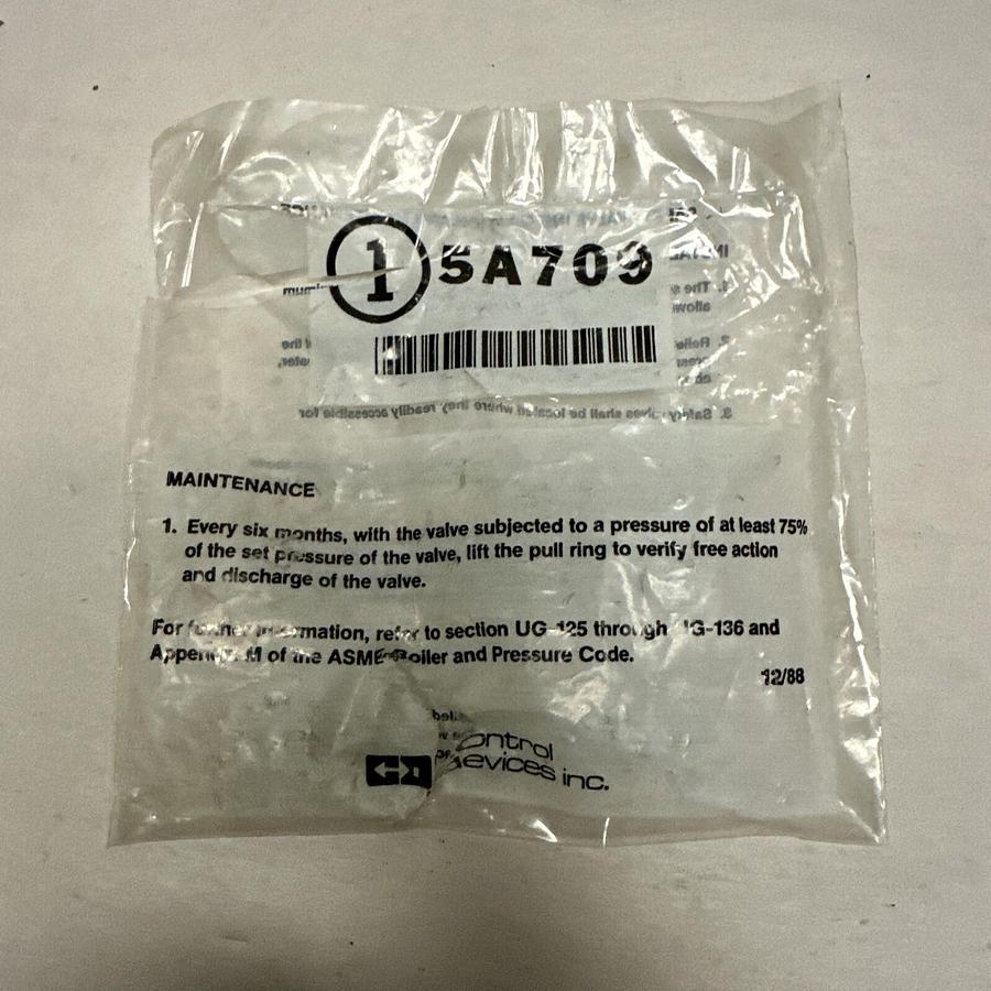 Control Devices,5A709,Relief Valve 1/4" Inlet 150 p.s.i.