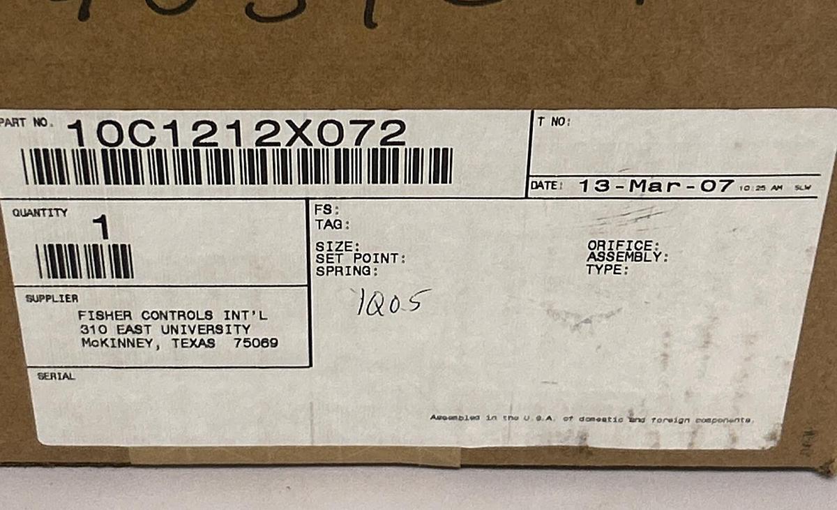 Used FISHER CONTROLS,10C1212X032,KIT NEW