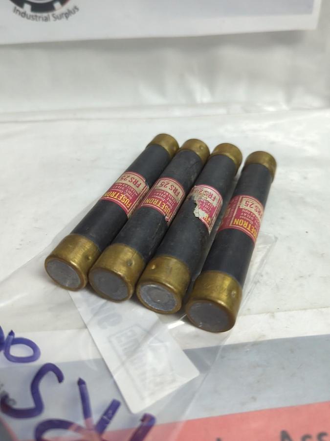Used COOPER BUSSMANN,FRS 25,FUSETRON 25 AMP FUSE LOT OF 4 PRE-OWNED