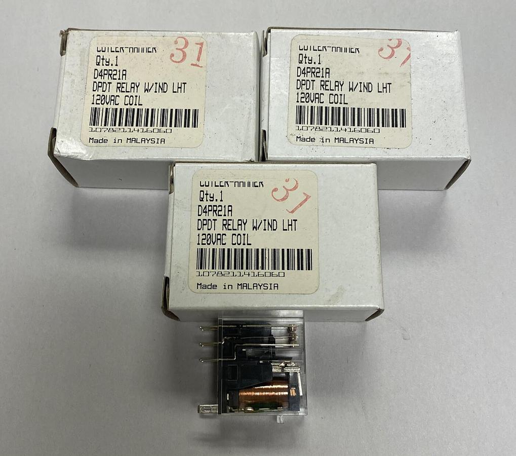 EATON,D4PR21A,GENERAL PURPOSE RELAY LOT OF 3 NOS