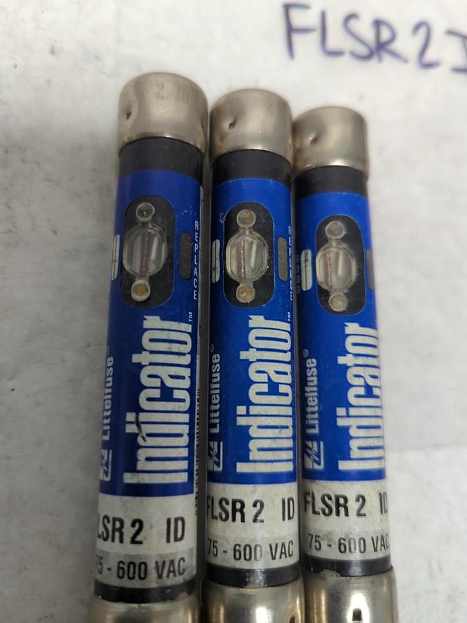 Used LITTELFUSE,FLSR2ID,INDICATOR 2 AMP FUSE LOT OF 3 PRE-OWNED