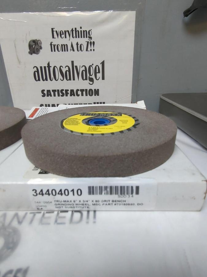 TRU-MAX,NA,BENCH&PEDESTAL GRINDING WHEEL 6IN DIA 3/4IN THICK 1NCH HOLE LOT OF 2