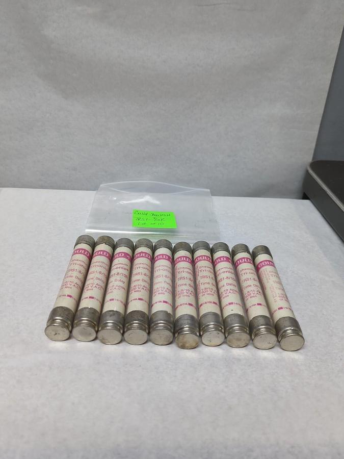 GOULD SHAWMUT,TRS1-8/10R,TRI-ONIC 1-8/10 AMP FUSES LOT OF 10 NOS