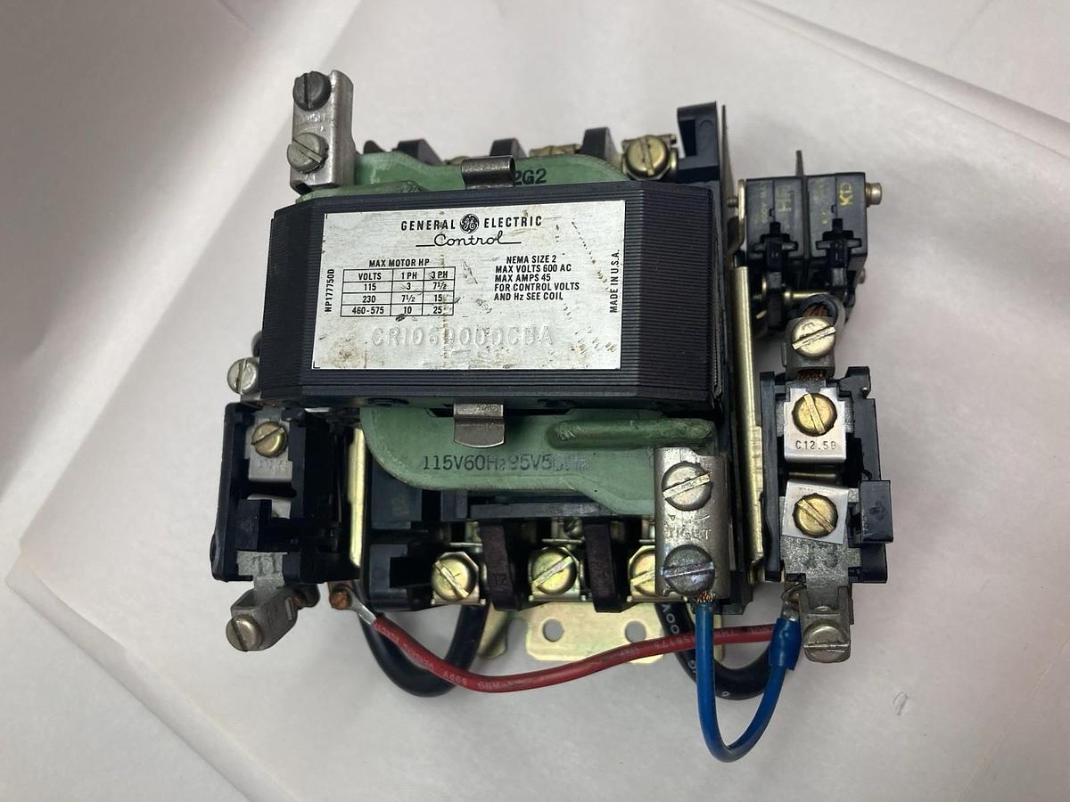 Used General Electric,CR1060000CBA,Nema Size 2 Starter Motor 45A