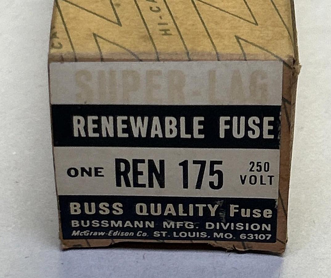 Used BUSSMANN,REN175,RENEWABLE FUSE 175A 250V NEW